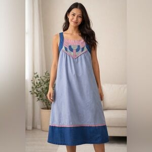 G. Girvin Seattle Dress Patchwork Garmentory Tank Sewn Dress Pockets Med?